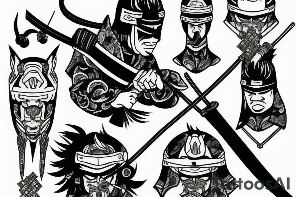 Lonely samurai ninja tattoo idea