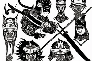 Lonely samurai ninja tattoo idea