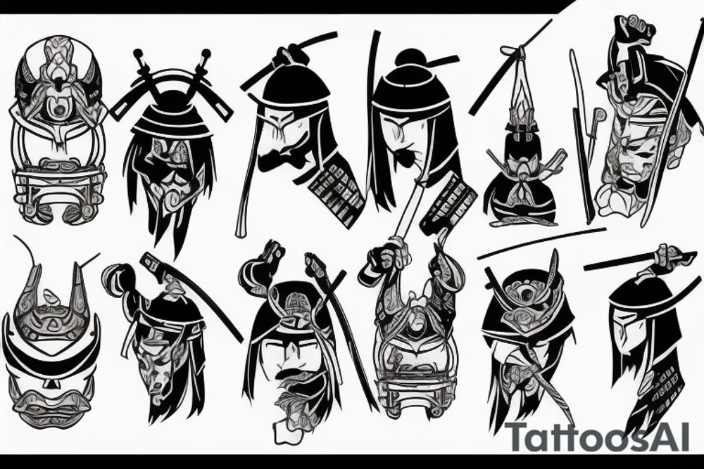 Lonely samurai ninja tattoo idea