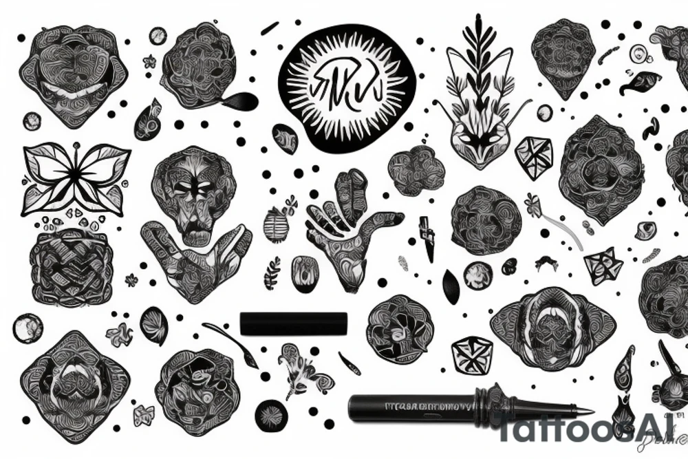 Nóż z mrówkami tattoo idea