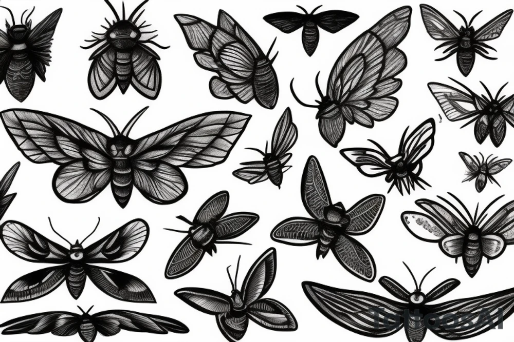 dark moth tattoo idea