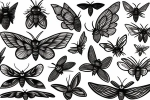 dark moth tattoo idea