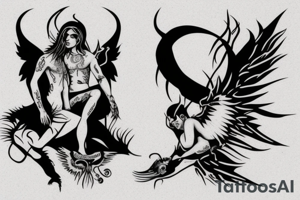 Devil and Angel on schoulder tattoo idea