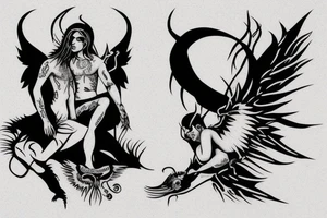 Devil and Angel on schoulder tattoo idea
