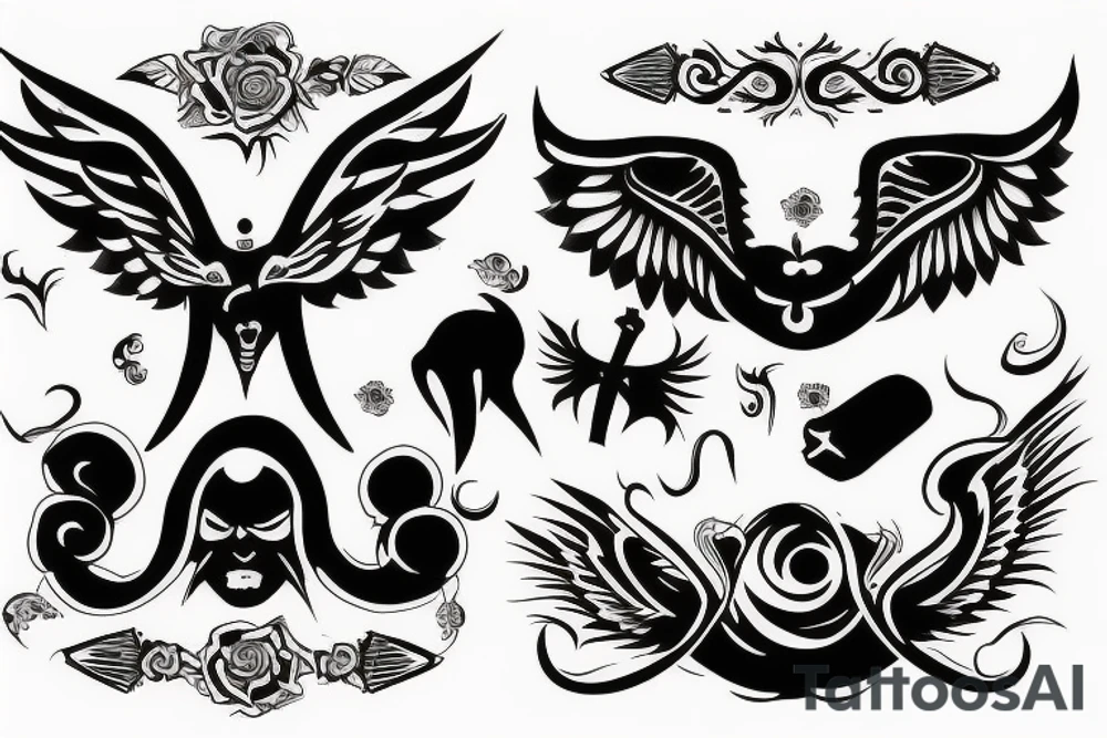 Devil and Angel on schoulder tattoo idea