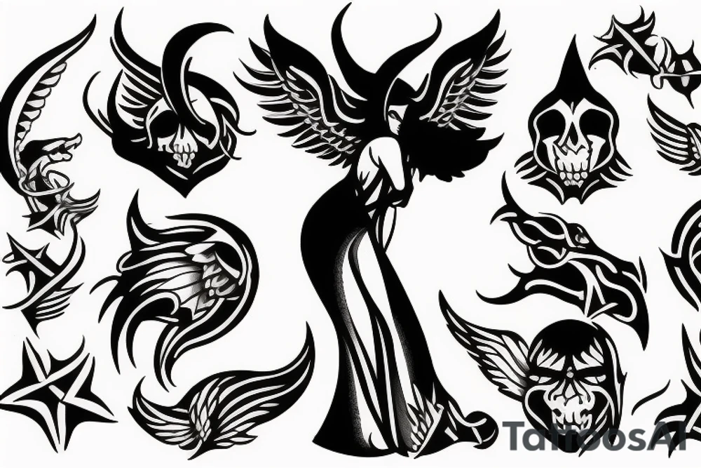 Devil and Angel tattoo idea