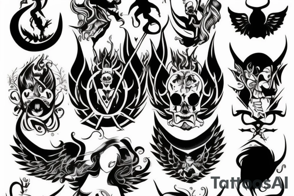 Devil and Angel tattoo idea