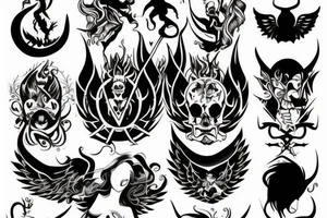 Devil and Angel tattoo idea