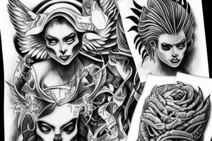 Devil and Angel tattoo idea