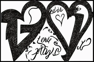 inscription melancholy, broken heart under the inscription tattoo idea