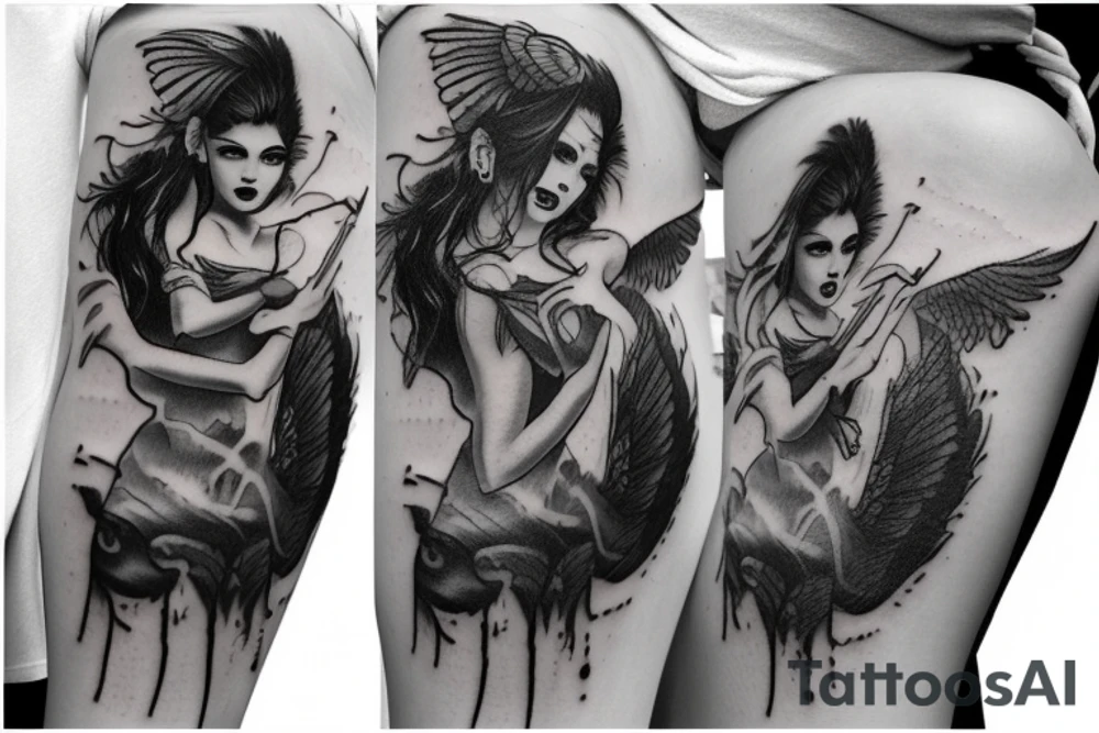 Small devil and angel Like mitology tattoo idea