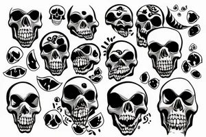 one skull with open mouth tattoo idea
