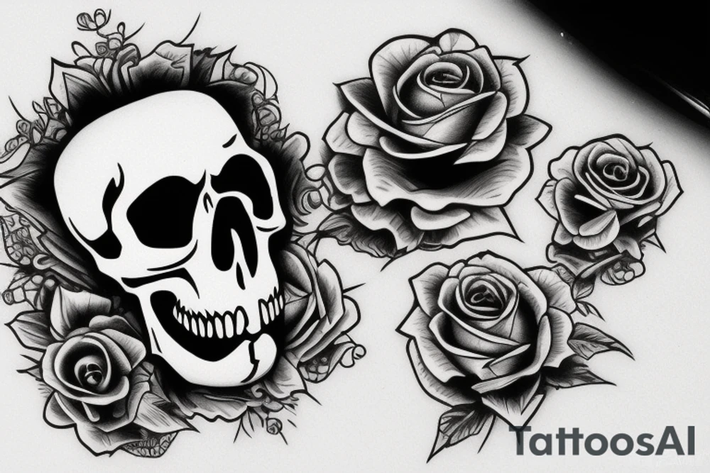 skull with open mouth tattoo idea