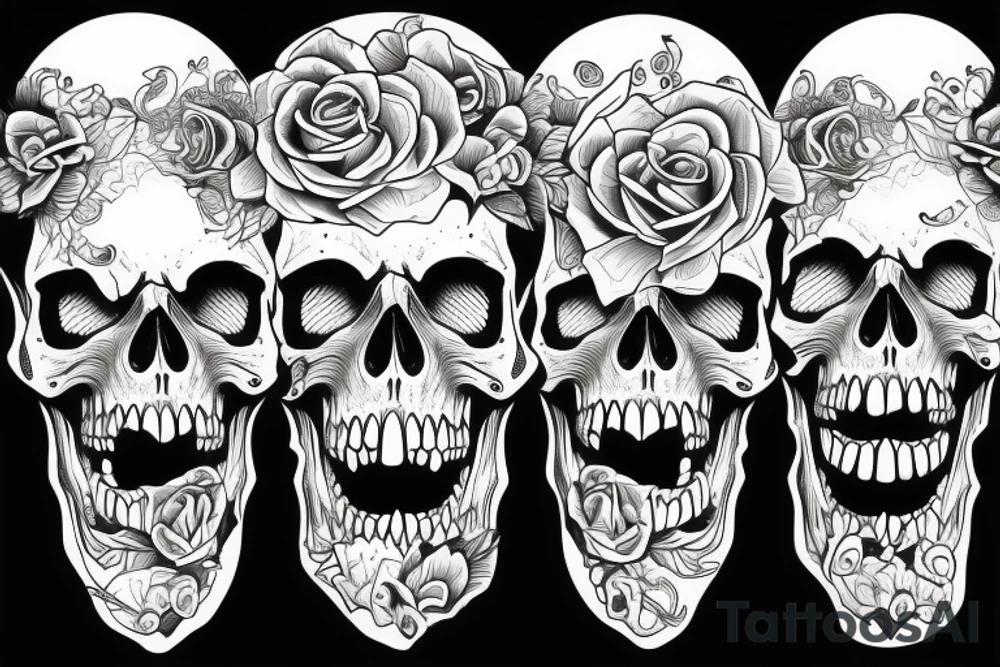 skull with open mouth tattoo idea