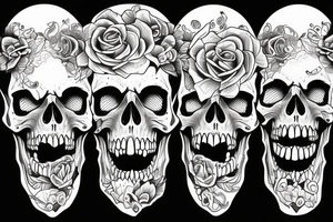 skull with open mouth tattoo idea