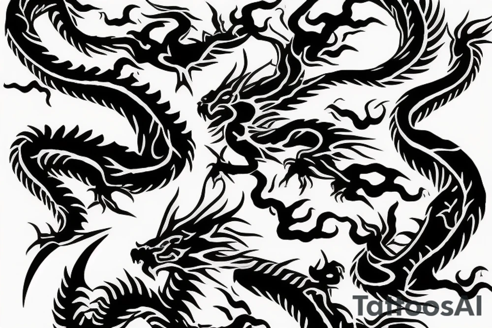Dragon with cherry blossom tattoo idea