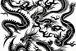 Dragon with cherry blossom tattoo idea