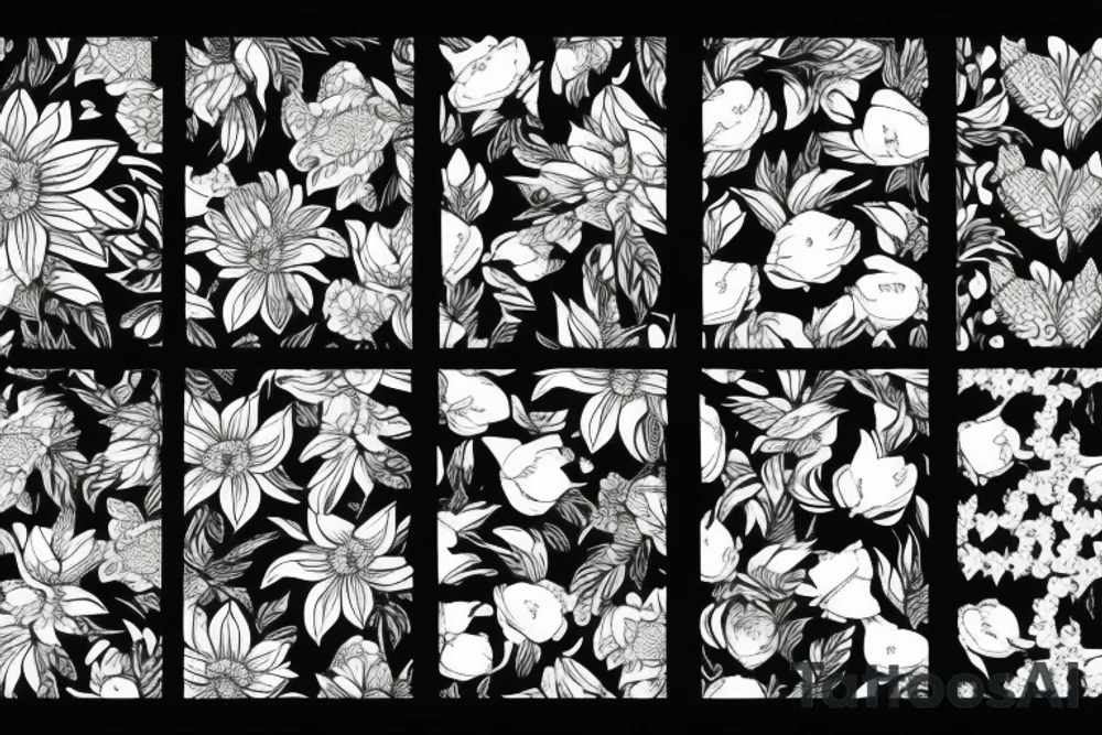 flowers tiger tattoo idea