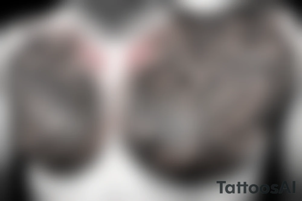 Chest tattoo like Tool album tattoo idea