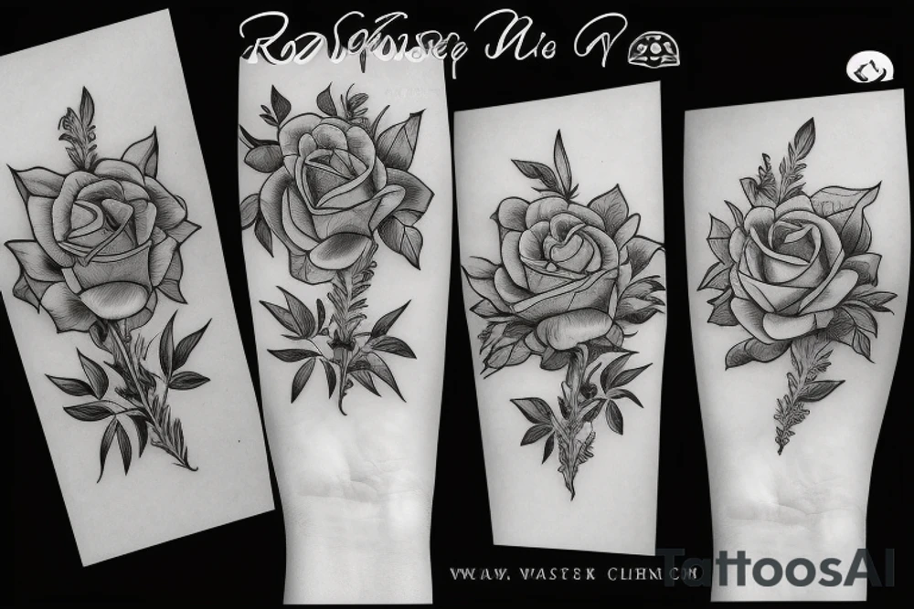 Rose on palm tattoo idea