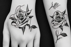 Rose on palm tattoo idea