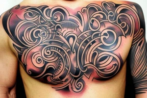 Chest tattoo like Tool album tattoo idea