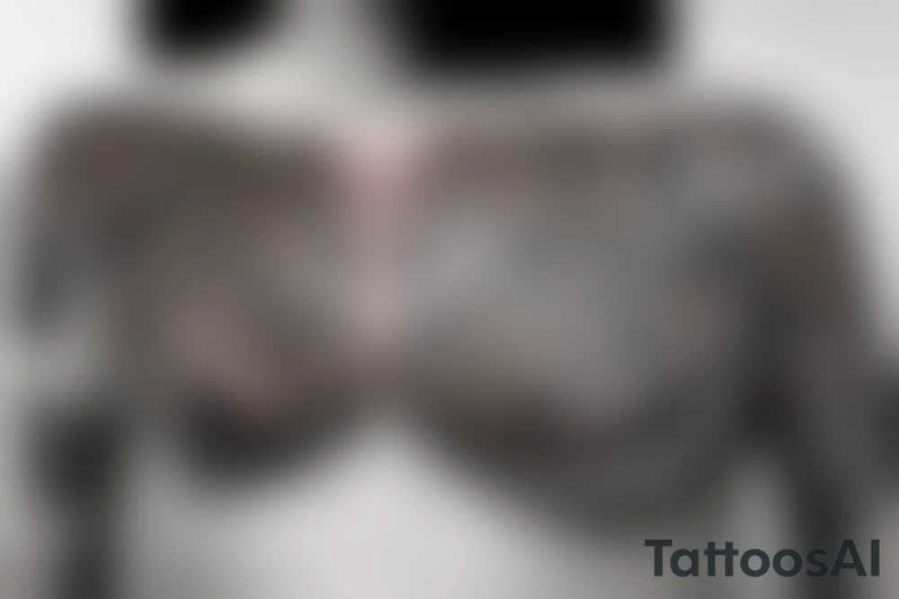 Chest tattoo like Tool album tattoo idea