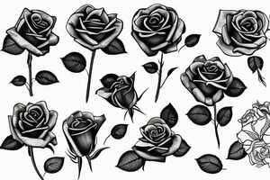 Rose with stem on palm tattoo idea