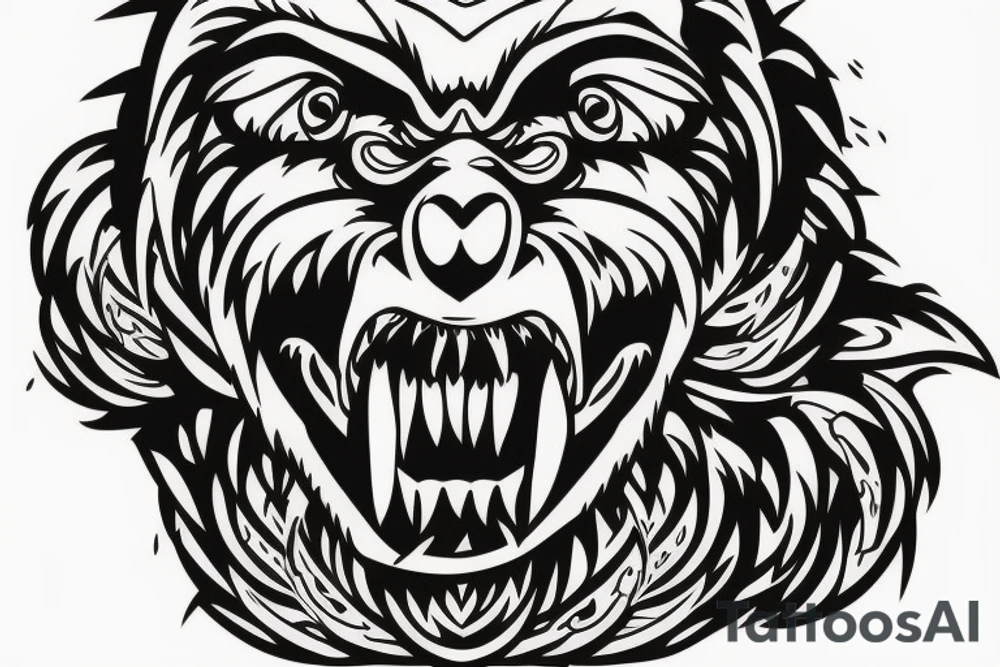 Chest tattoo gorilla tattoo idea