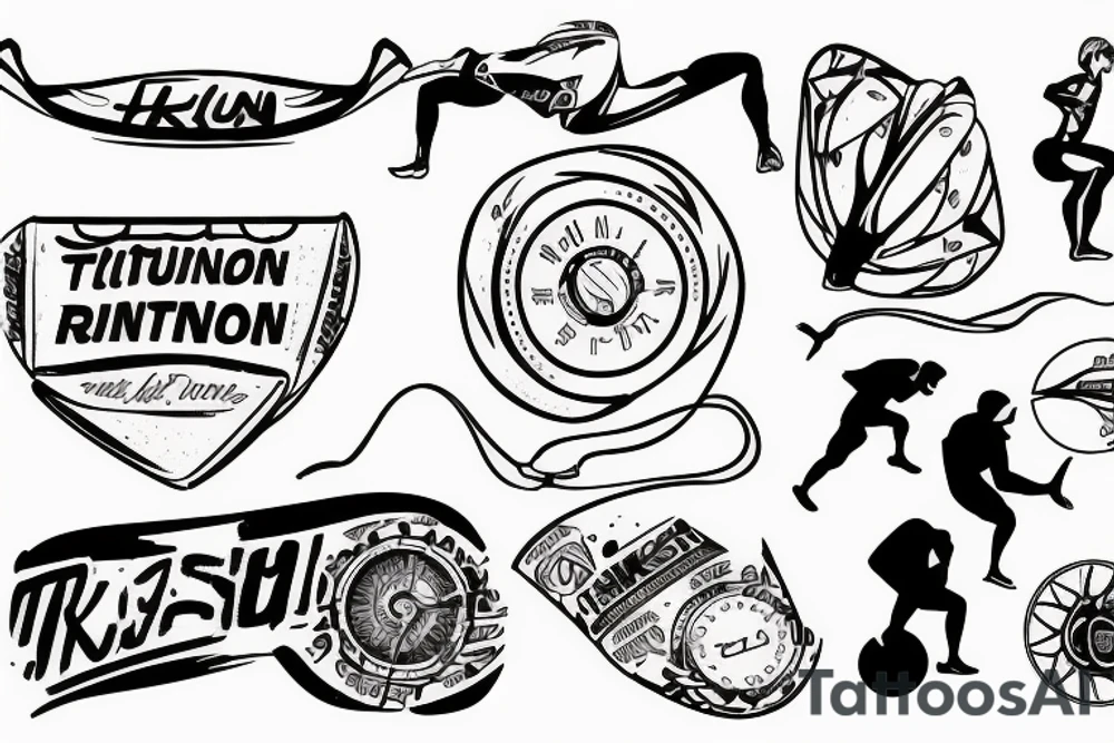 Run triathlon sport tattoo idea