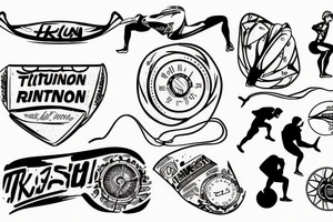 Run triathlon sport tattoo idea