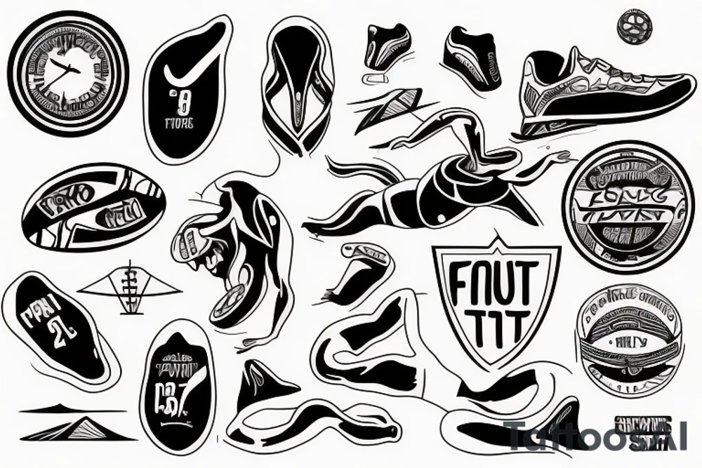 Run triathlon sport tattoo idea