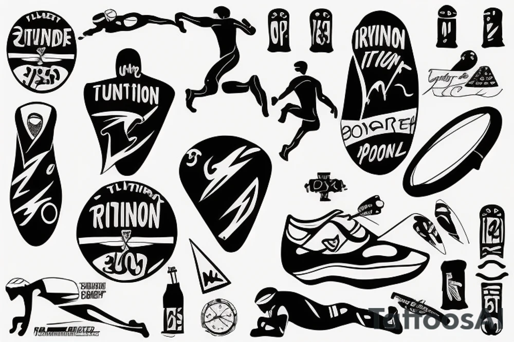 Run triathlon sport tattoo idea