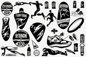 Run triathlon sport tattoo idea