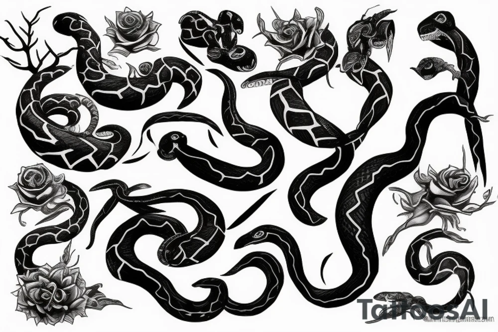 Dark snakes tattoo idea
