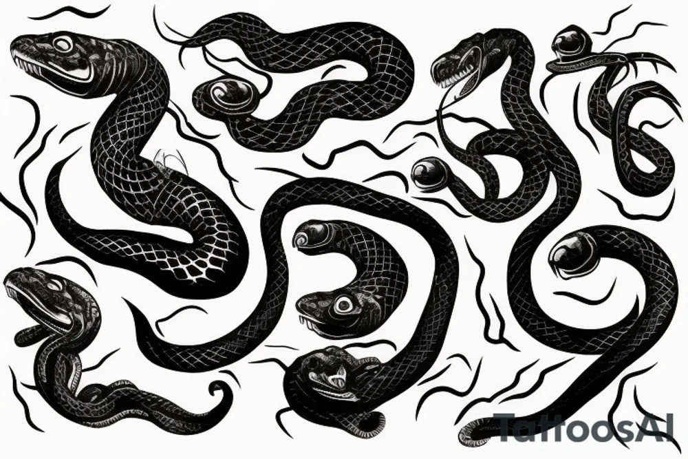 Dark snakes tattoo idea