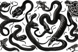 Dark snakes hell tattoo idea