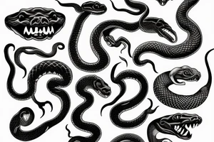 Dark snakes hell tattoo idea