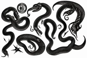 Dark snakes hell tattoo idea