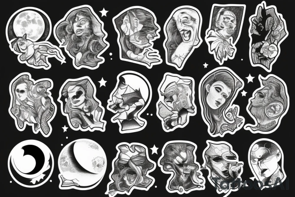 man on the moon tattoo idea