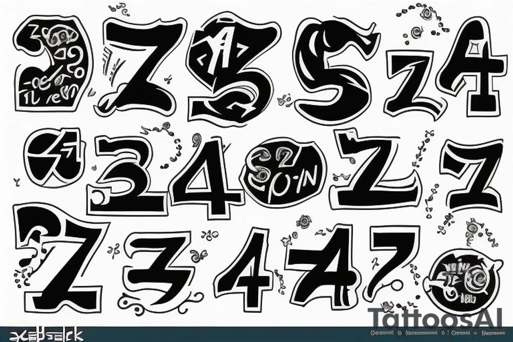 47 number tattoo idea