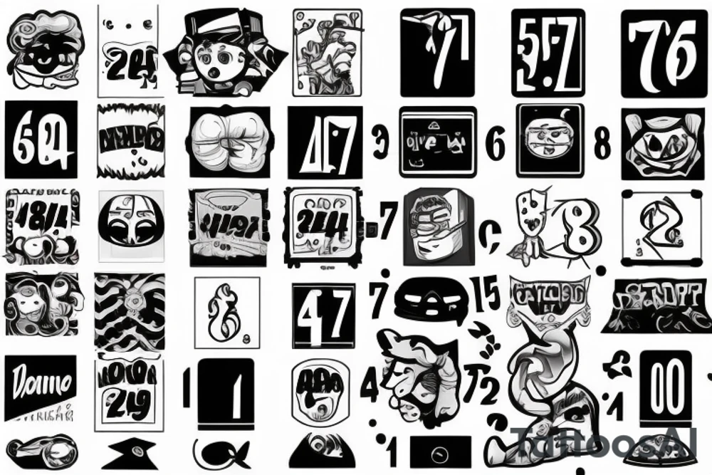 47 number tattoo idea