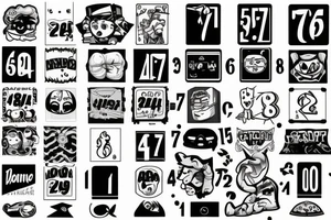47 number tattoo idea