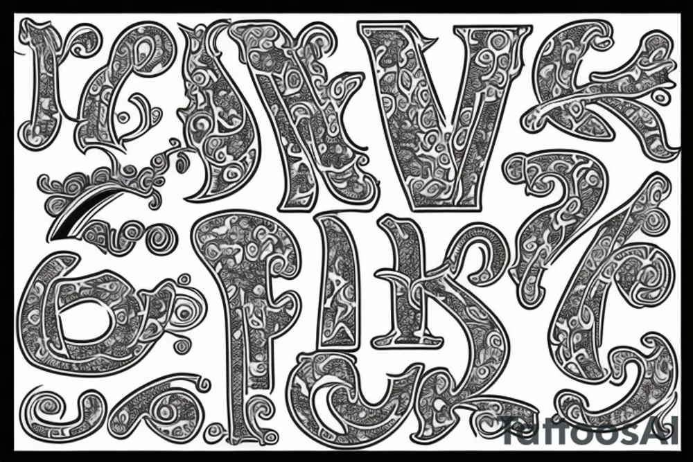 Mozaic Classy fun monogram n tattoo idea