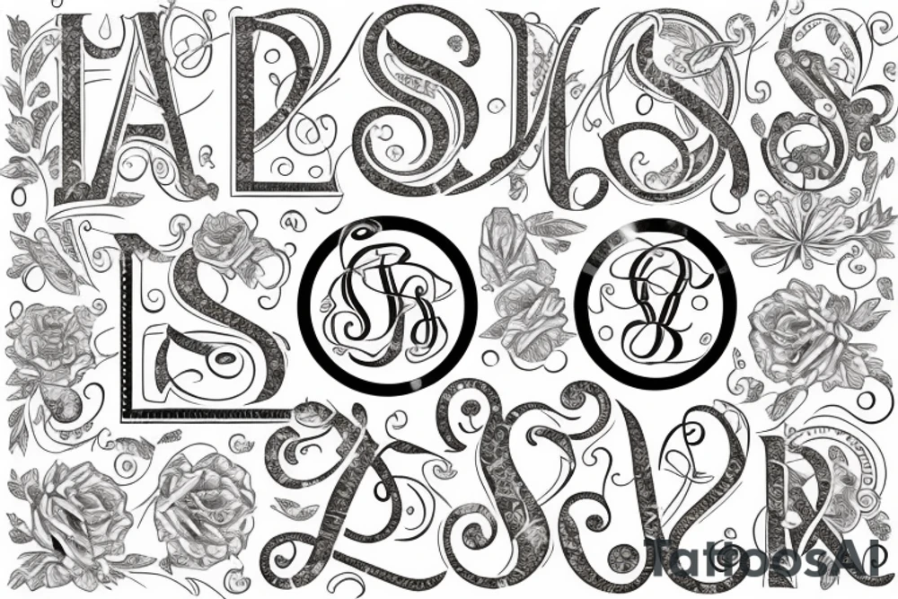 Mosaic Classy monogram tattoo idea