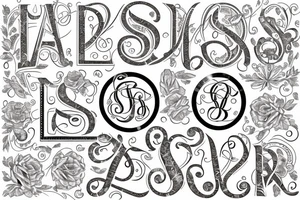 Mosaic Classy monogram tattoo idea