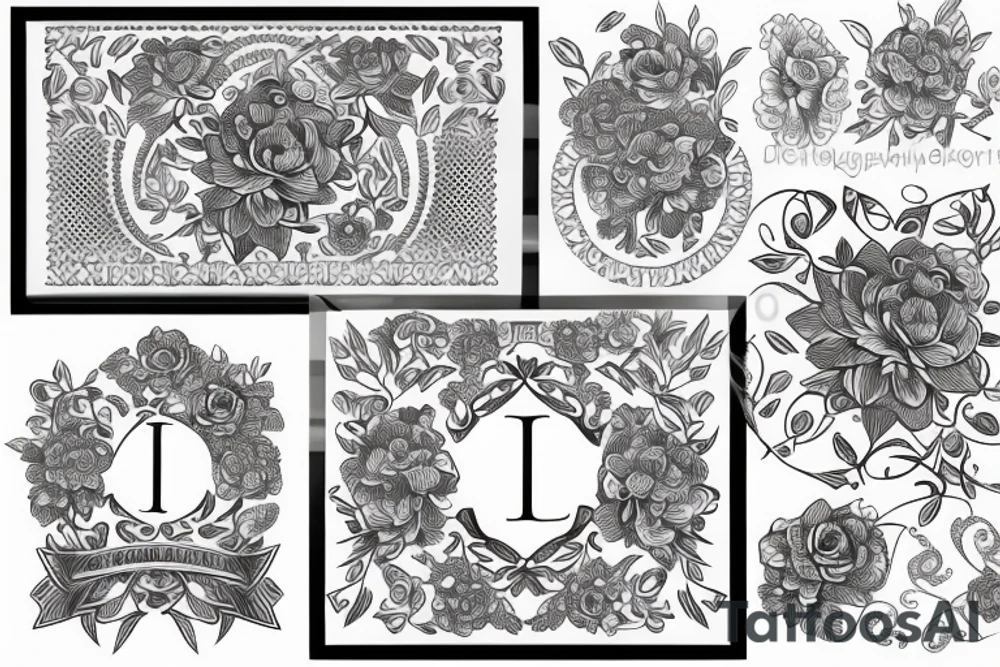 Mosaic Classy monogram tattoo idea
