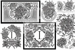 Mosaic Classy monogram tattoo idea