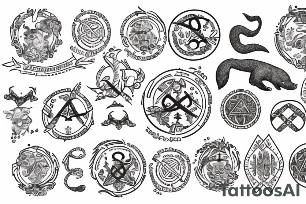 Otter with vegvisir tattoo idea