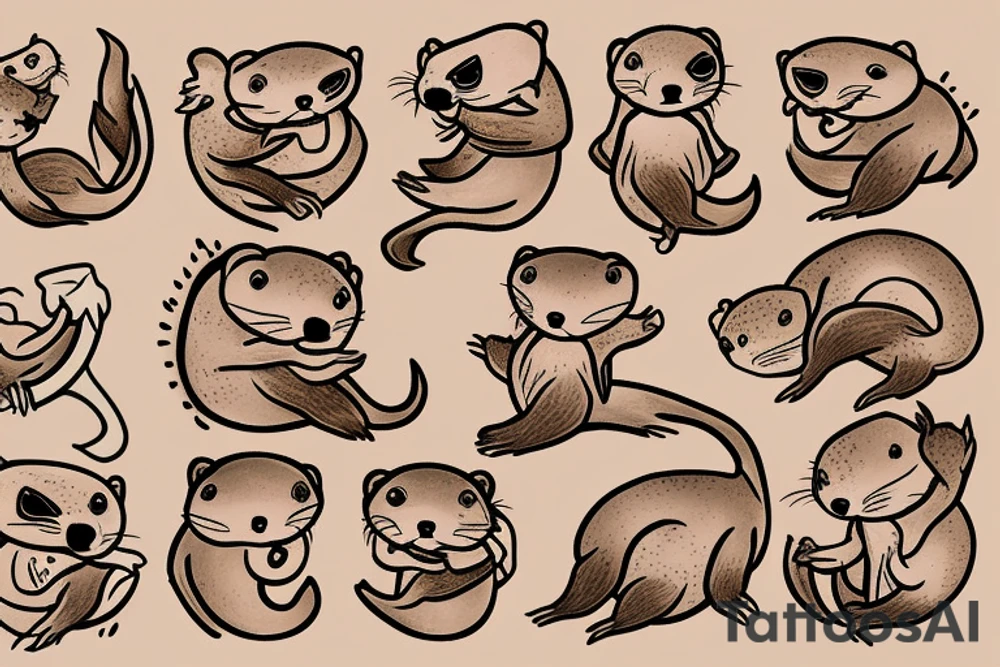 Cute Otter tattoo idea